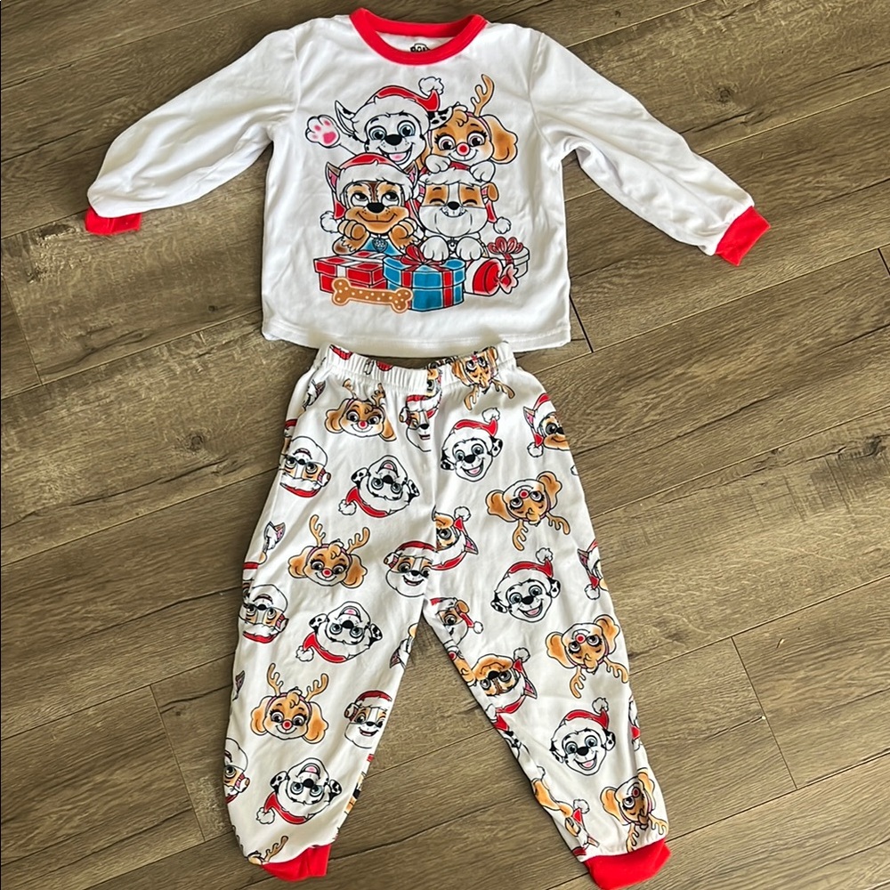 Kids Pajamas with Cartoon Print - White and Red